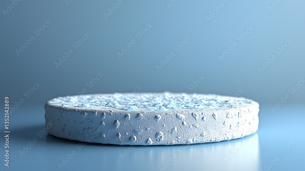 Poster striking white object placed on a vibrant blue surface highlighting contrast and visual appeal in a 