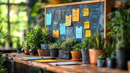 Vibrant reward board displaying various business incentives in an office setting