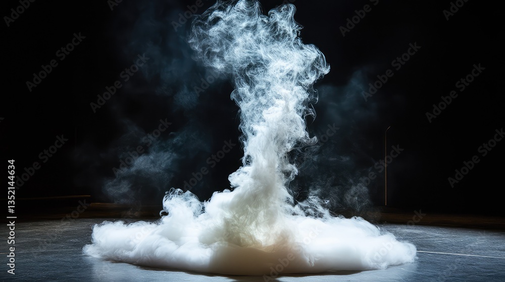 Poster dramatic cloud of smoke rising in dark environment with soft lighting and mysterious atmosphere crea