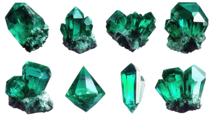set of emerald gemstones