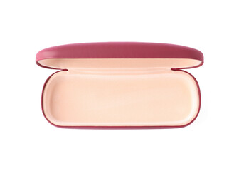 One open glasses case isolated on white, top view