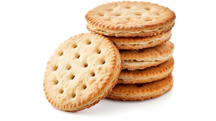 milk tea and biscuits isolated on white background