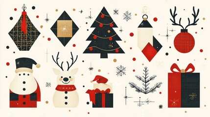 Geometric Christmas Ornament Collection: A Modern Festive Design