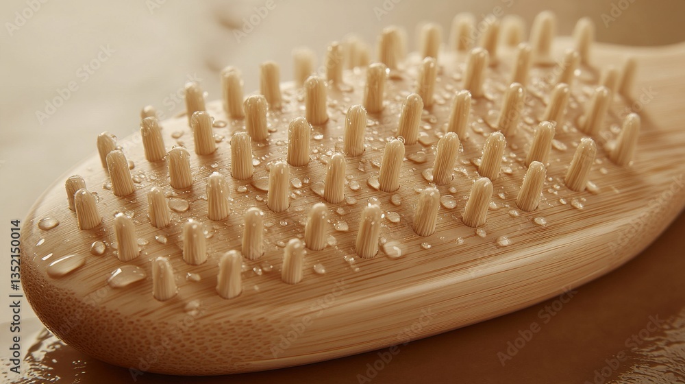 Poster a focused image capturing slender, golden strands with glistening beads, accentuating the intricate 