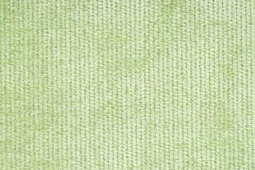 Texture of green woven fabric as background, top view