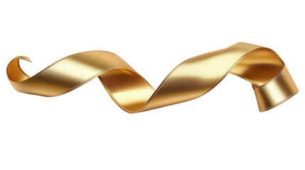 golden ribbon on white background