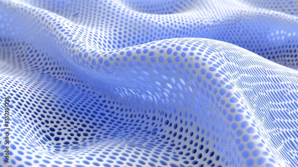 Poster an up-close look at blue fabric with texture, revealing its flowing curves and complex patterns