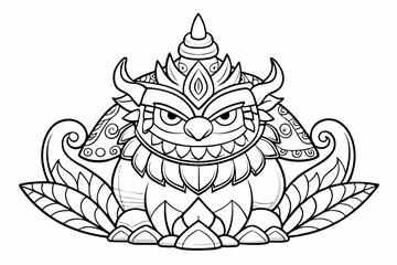 coloring page line art the black vector