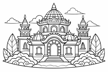 coloring page line art the black vector