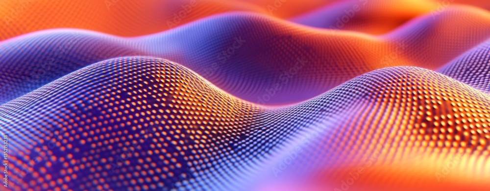 Poster an energetic, abstract close-up of fabric waves with intricate patterns and depth, featuring shades 