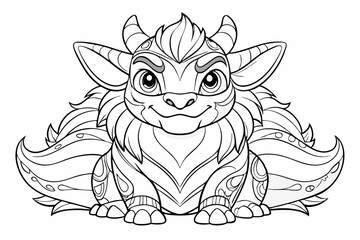 coloring page line art the black vector