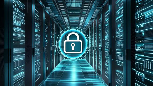 Exploring a high tech data center with secure storage solutions featuring advanced digital locks and sleek architecture