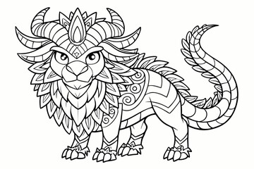 coloring page line art the black vector