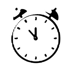 Doodle Alarm Clock Icon for Punctuality Concept