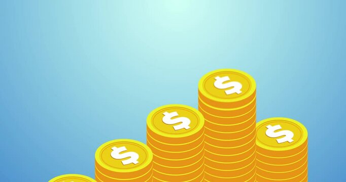 Isometric Dollar Coin Stack Growth