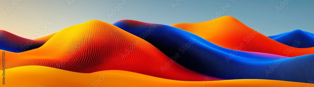 Poster a dynamic, abstract illustration of flowing waves, blending colors and textures to convey motion and