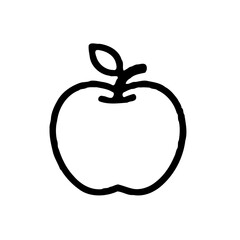 Apple Sketch: Minimalist Fruit Icon on White Field
