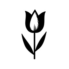 Elegant Tulip Silhouette, Floral Simplicity Art