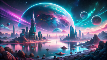 Futuristic Dreamscape: A Perfect Computer Wallpaper