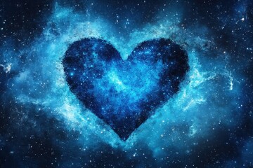 A cosmic depiction of a heart amidst the expansive universe
