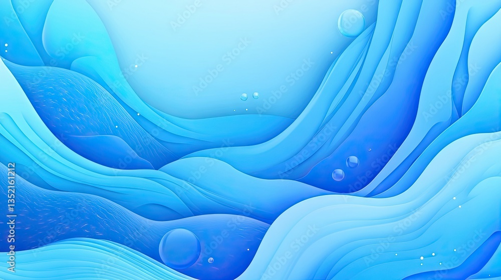 Poster soft blue waves gracefully undulate across a light background. creating a serene atmosphere. ideal f