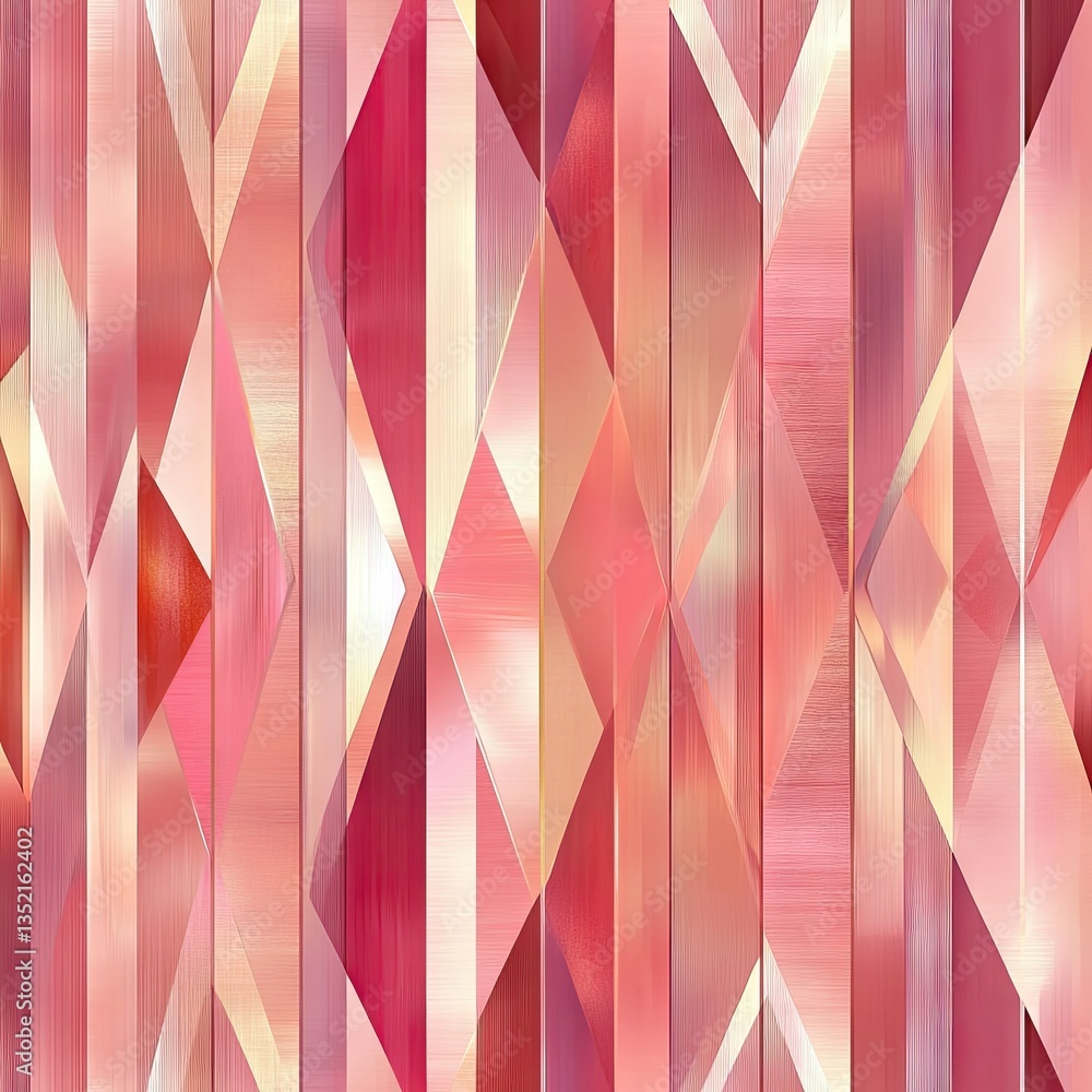 Aufkleber a vibrant geometric pattern featuring interlocking diamond shapes in shades of red and cream. creati