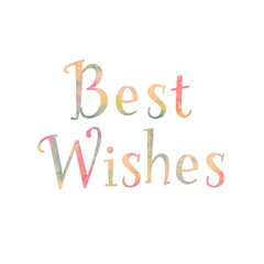 simple colorful best wishes calligraphy design font vector illustration transparent background isolated