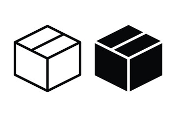 Cube icon set. box sign. vector illustration