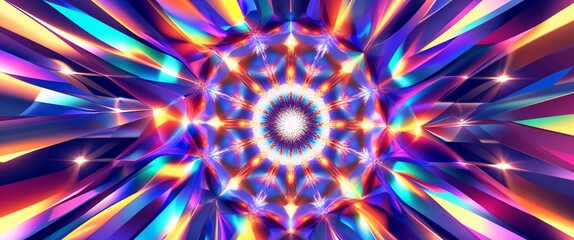Kaleidoscope of prismatic light rays in swirling motion