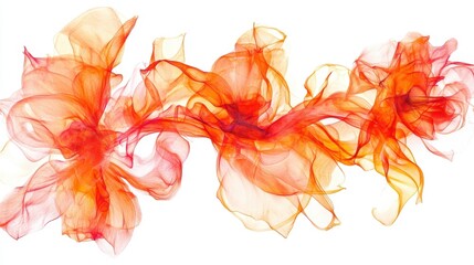 Abstract illustration showing flowing ribbons of vibrant orange and red