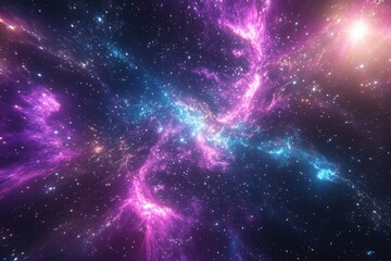 A stunning artistic depiction of a colorful cosmic nebula