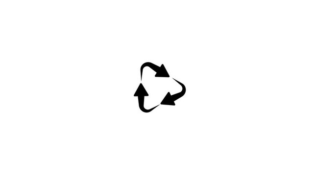 recycling symbol animated. restore icon, replace icon 
