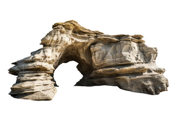 Natural Rock Formation Along Sandy Beach: A Scenic Coastal Landscape on transparent background
