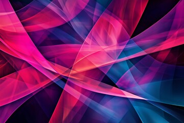 Vibrant abstract digital art featuring intersecting neon lines and geometric shapes in shades of pink, purple, blue, and red. Ideal for futuristic themes, dynamic backgrounds