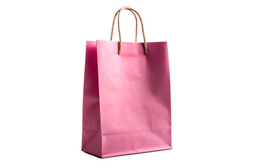 Pink Kraft Paper Bag Mockup with Transparent Background for Packaging Design