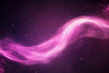 Obraz premium Abstract Pink Glowing Wave with Sparkling Particles Background for Design
