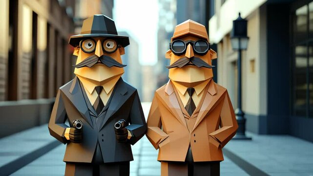 Cute Low Poly 3D Cartoon Police Officer Character Illustration