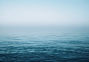 Obraz premium Calm Ocean Water with Fog and Sky Minimalist Seascape Photo