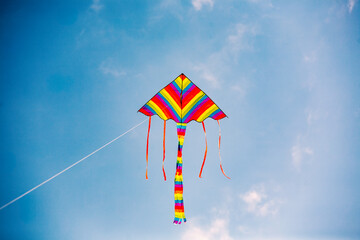 Colorful kite flying in the sky