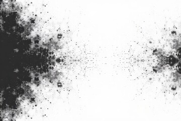 Abstract Black Ink Splash on White Background: Artistic Texture and Modern Design Element