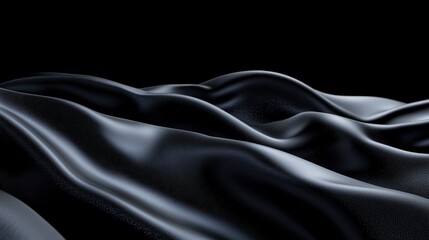 Fototapeta premium Elegant black wavy pattern on a dark background, modern and abstract design for wallpapers digital art