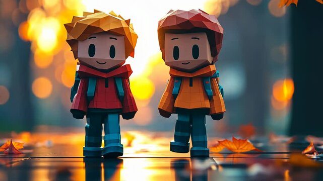 Cute 3D Low-Poly Cartoon Characters