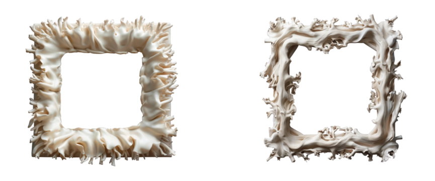 Intricate ornate frames with wavy and detailed sculptural designs