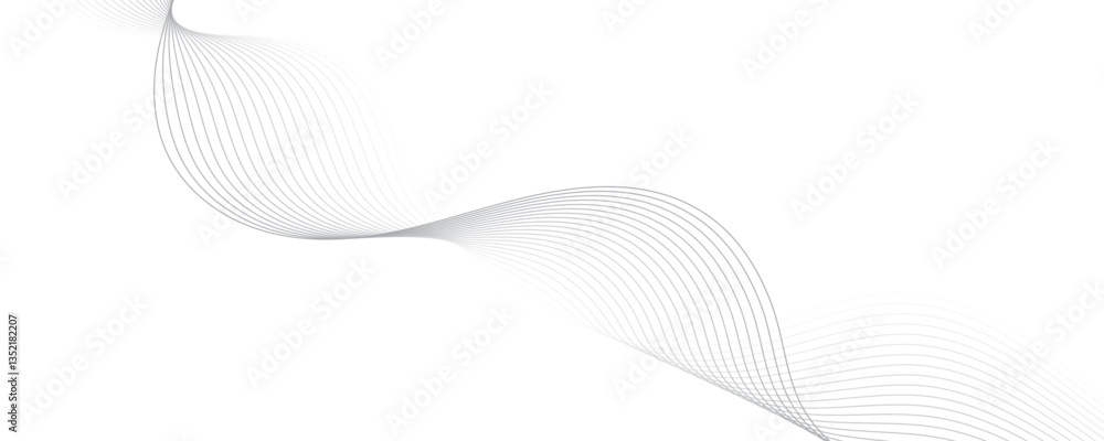 Poster abstract gray wave dynamic curve lines background. energy technology concept modern backdrop design 