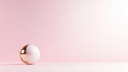 Single sphere, soft pink background