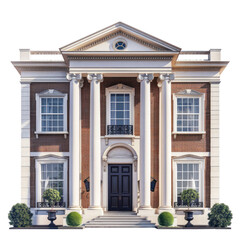 Fototapeta premium Georgian House front view full length isolate on transparency background