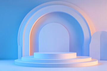 Abstract Geometric Pastel Podium Display