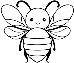 silhouette of a honey bee on a white background