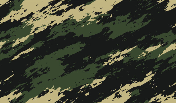 Abstract hunting camouflage, seamless texture, military camouflage pattern, Army or hunting dark khaki green camo clothes. Camouflage wallpaper for textile and fabric. Fashion camo style. Vector