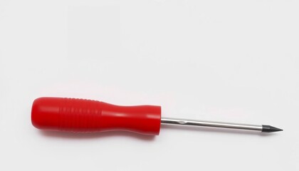 Red Handle Screwdriver On White Background
